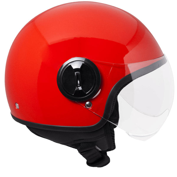 online Casco Demi-Jet per Scooter Visiera Sagomata SKA-P 1 WH Wolli Rosso Metal