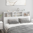 Testiera Letto Matrimoniale Autoportante 160x20,2x108,2 cm con 4 Scomparti Aperti in MDF e Truciolato Bianco      