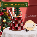 Calendario Avvento di Natale a Cono 22x22x35 cm Con 10 Luci a LED in Compensato