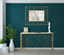 Specchio Spiral 80x2x100 Misura Interna 49x69 cm in Ferro e MDF Oro
