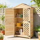 Armadio Esterno 101,5x49x176 cm con Porta Ventilata e Kit Antiribaltamento in Legno di Abete Naturale      