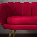 Divano 2 Posti 130x77x77 cm in Velluto Rosso Scuro  