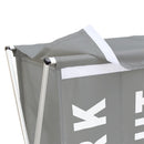 Cesto Portabiancheria 63x61x32 cm 3 Scomparti in Alluminio Grigio Scuro