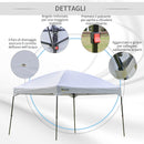 Gazebo da Giardino Pieghevole 3x3m in Tessuto Oxford Bianco