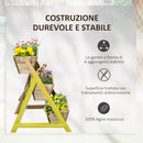 Fioriera 3 Livelli da Esterno 71x61x77 cm in Legno di Abete Naturale