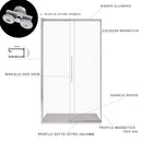 Porta Parete Doccia 1 Anta Scorrevole in Cristallo Trasparente 8mm H200 Bonussi Eliane Varie Misure