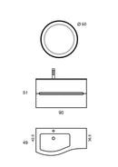 Mobile Bagno Sospeso 91,5cm TFT Swing Bianco Cromato 3S