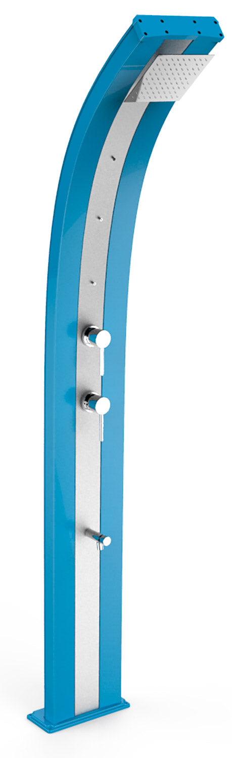 Doccia Solare da Giardino 40L Miscelatore Nebulizzatore e Lavapiedi Arkema Dada Fascia Inox Blu sconto