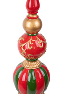 Statua Natalizia Decorativa Puntale 125 cm Verde e Rosso