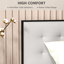 Testiera Letto Matrimoniale in Microfibra Imbottita Trapuntata a Bottoni per Letti da 180cm  Grigio Chiaro