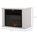 Camino Elettrico da Terra 600-1200W con Effetto Fiamma in Plastica e Vetro Temperato Bianco      