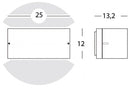 Lampada Applique Mezza Luna Chiusa Colore Grigio per Esterno Linea Umbe Sovil