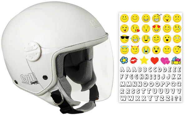 Casco Demi-Jet per Bambini Visiera Lunga CGM Varadero Smile 206S Bianco prezzo