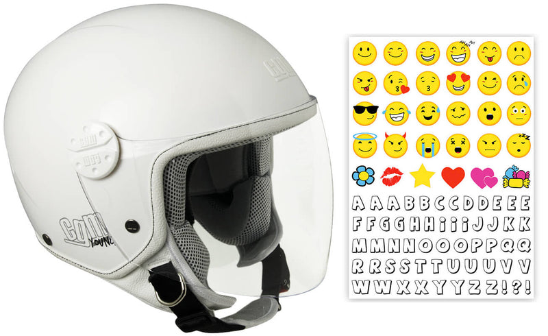 Casco Demi-Jet per Bambini Visiera Lunga CGM Varadero Smile 206S Bianco
