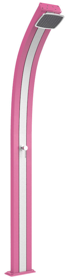 sconto Doccia Solare da Esterno Giardino 25L Miscelatore Arkema Spring Fascia Inox Fuxia