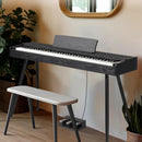 Tastiera Musicale Pianoforte Elettrico 88 Tasti Standard con 880 Timbri 600 Ritmi e Pedaliera Nero      