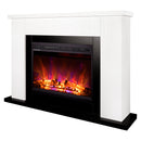 Camino Elettrico da Pavimento 85,5x115x27 cm Effetto Fiamma 1500W Brooklyn & Lorance Bianco/nero