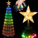 Albero di Natale a Cono Pieghevole Ø50x150 cm con 195 LED RGB Smart e Controllo App      