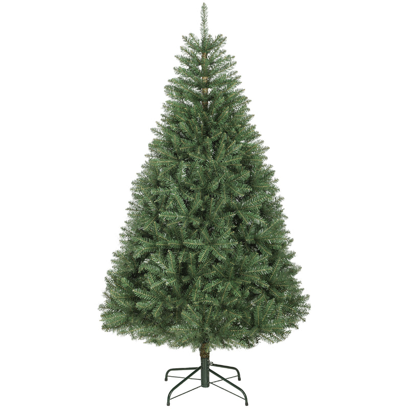 Albero di Natale Artificiale 180 cm 1687 Rami a Cerniera e Base in Metallo Pieghevole Verde      