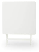 Set Tavolino e 2 Sedie Pieghevoli da Giardino in Acciaio Kraus Tiziano Bianco