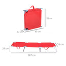 Lettino Prendisole Pieghevole 187x55x24 cm con Schienale Reclinabile su 5 Livelli in Tessuto Oxford Rosso      