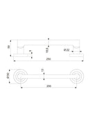 Maniglia Dritta con Rosette Ø50 mm per Porte Scorrevoli Alluminio Nichel Satinato 4 Pezzi Emuca