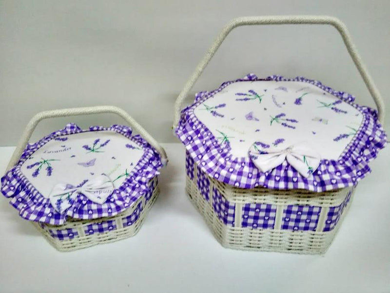 Cassetta Portalavoro lavanda esagonale 