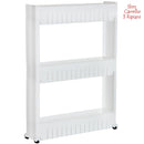 Carrello Carrellino Slim Salvaspazio Cucina Bagno Ripostiglio 3 Ripiani e 4Ruote