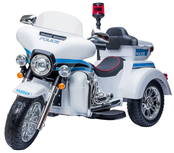 Moto Elettrica Polizia Americana 3 Ruote per Bambini 12V Kidfun Police Washington Bianca online