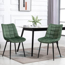 Set 2 Sedie Imbottite 46x58,5x85,5 cm in Tessuto Vellutato Verdi