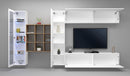 Parete Attrezzata Soggiorno 350x30x180 cm Maruska n°23 Bianco Lucido/Rovere Wotan 