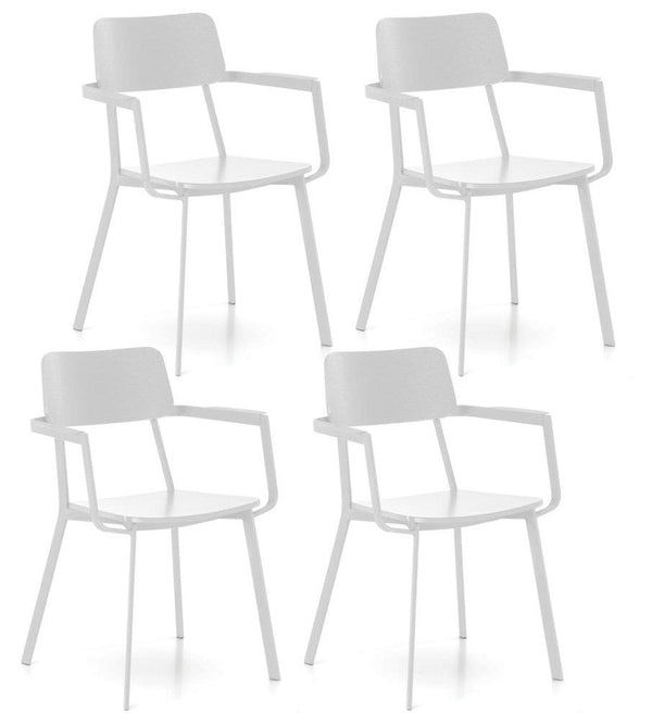 Set 4 Sedie 61x51,5xH82 cm in Legno e Metallo Woody capotavola Bianco online