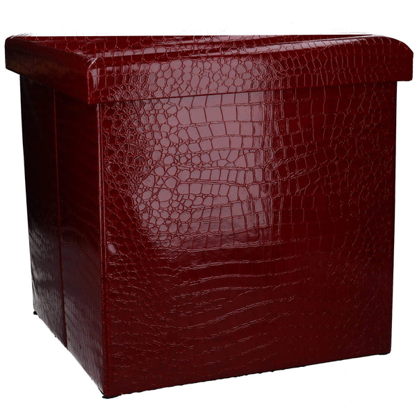 Puff in Similpelle rosso quadro cm 38x38xh39 sconto