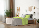 Set Lenzuola Sopra Sotto e Federe Doubleface Acido\/Grigio Chiaro Varie Misure