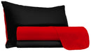 Set Lenzuola Sopra Sotto e Federe Doubleface Rosso/Nero 1 Piazza e Mezzo