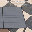 Set da Giardino con Tavolo Rettangolare e 6 Sedie Impilabili Traspiranti in Acciaio Grigio      