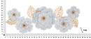 Pannello da Muro Bianco Decor 158x9x60 cm in Ferro Bianco e Oro