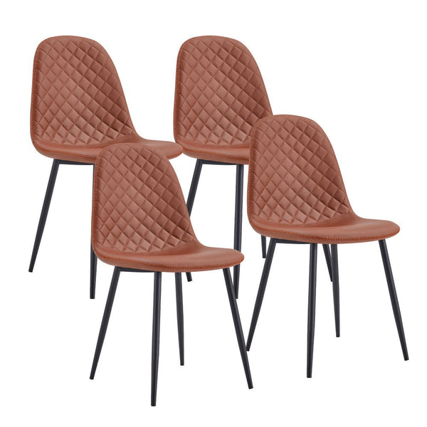 sconto Set 4 Sedie 43x42x86 cm in Similpelle Trapuntata Bella Marrone Seconda Scelta