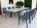 Tavolo Allungabile Seattle 205/265x105x75 h cm in Alluminio Antracite