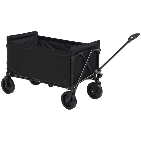 Carrello da Giardino 90x48x62 cm da 120L Pieghevole in Acciaio e Poliestere Nero online