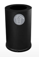 Pattumiera Per Raccolta Differenziata Ø45xh72 cm In Acciaio Verniciato 1 Scomparto con Anello Reggisacco Nero