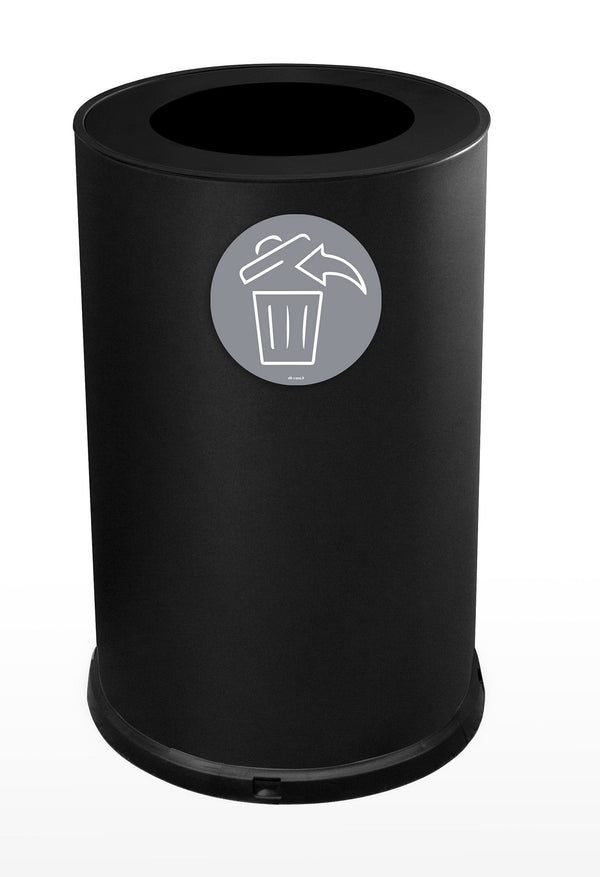 Pattumiera Per Raccolta Differenziata Ø45xh72 cm In Acciaio Verniciato 1 Scomparto con Anello Reggisacco Nero acquista