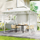 Gazebo da Giardino 3x3 m Tenda Laterale con Tasche Portaoggetti e Gancio a Soffitto in Metallo e Poliestere UPF30+ Bianco Crema      