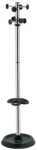 Appendiabiti da Terra Ø43x173 cm con Portaombrelli in Acciaio Tosini Samba Cromo e Nero