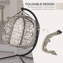 Amaca Dondolina 2 Posti da Giardino 130x103x172 cm in Acciaio e Poliestere Sabbia