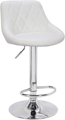 Set 2 Sgabelli Cucina Seduta Pelle Imbottita Sgabello Girevole Casa Bar Bianco