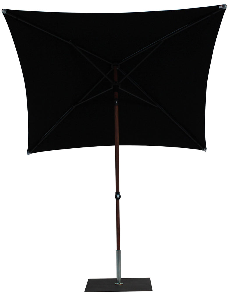 Ombrellone da Giardino 2x2 m Palo Ø38 mm in Alluminio Effetto Legno Tessuto Olefin Trend Wood Nero