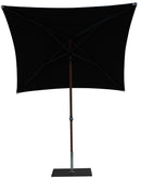 Ombrellone da Giardino 2x2 m Palo Ø38 mm in Alluminio Effetto Legno Tessuto Olefin Trend Wood Nero