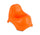 Vasino per bambini 25x22 cm in plastica colorata con gommini antiscivolo Arancione