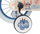 Bicicletta per Bambine 16" Disney Stitch Freni Caliper e Stabilizzatori in Acciaio Hi-Ten Beige